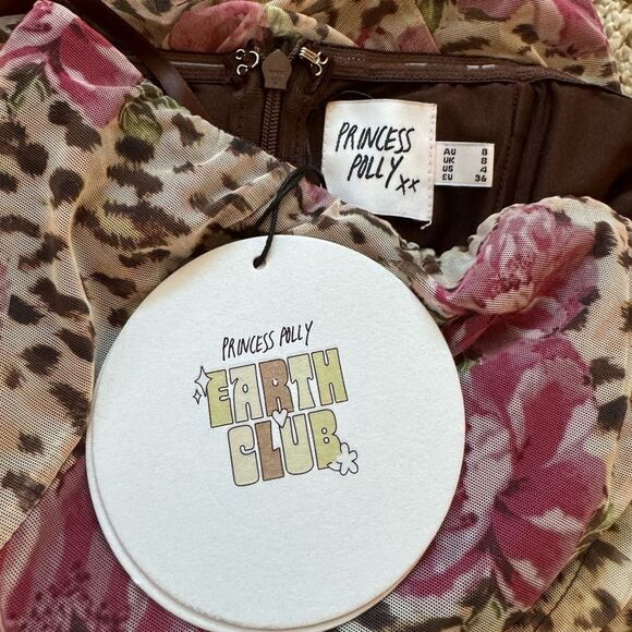 NWT Princess Polly Elaina Strapless Mini Dress | Size 4 | Leopard - Picture 7 of 8